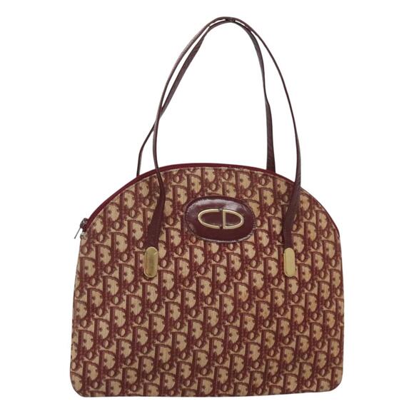 DIOR Trotter Canvas Shoulder Bag Red Gold - Picture 1 of 11